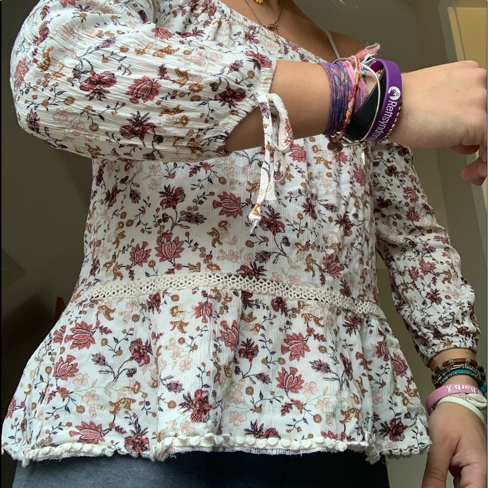 Off the shoulder rare floral blouse
